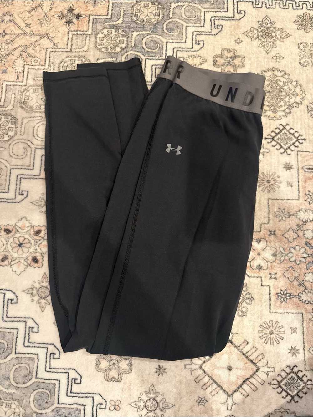 Under Armour Black Leggings with Gray Waistband
